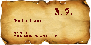 Merth Fanni névjegykártya