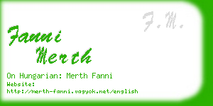 fanni merth business card